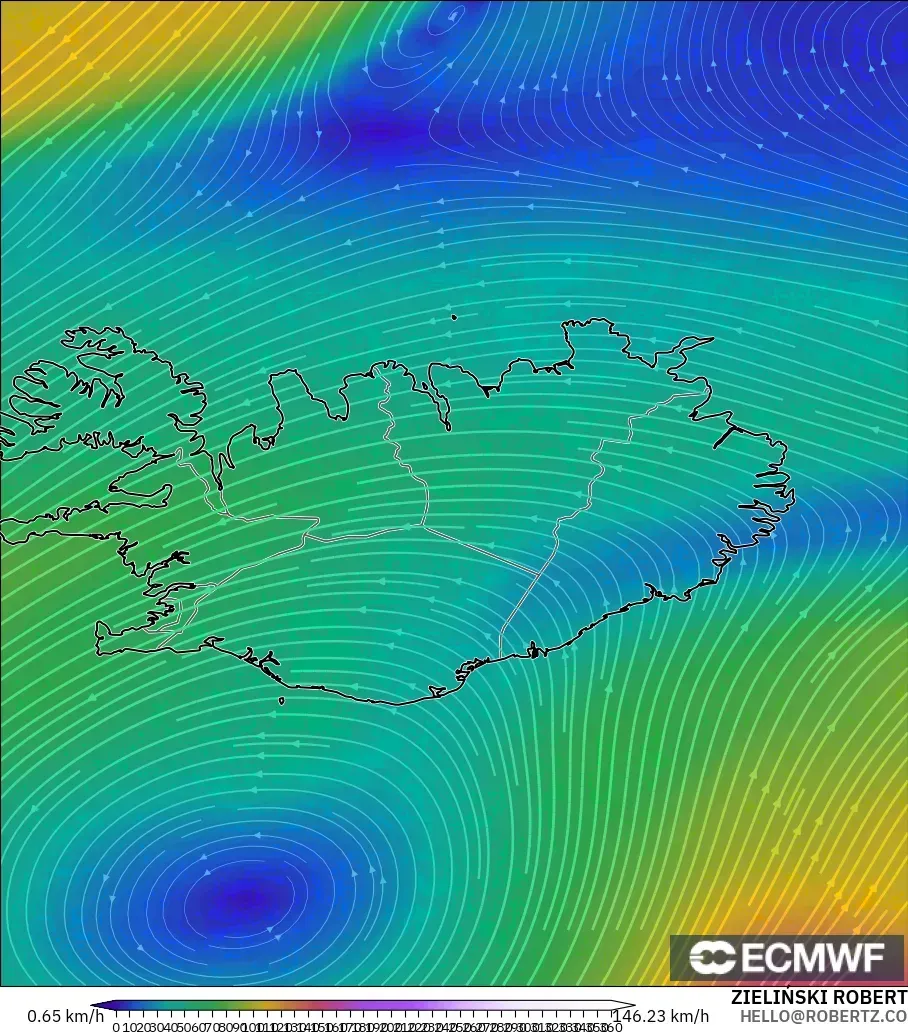 ECMWF IFS 0.25° modelo - Islandia, Viento a 300 hPa (corriente en chorro)