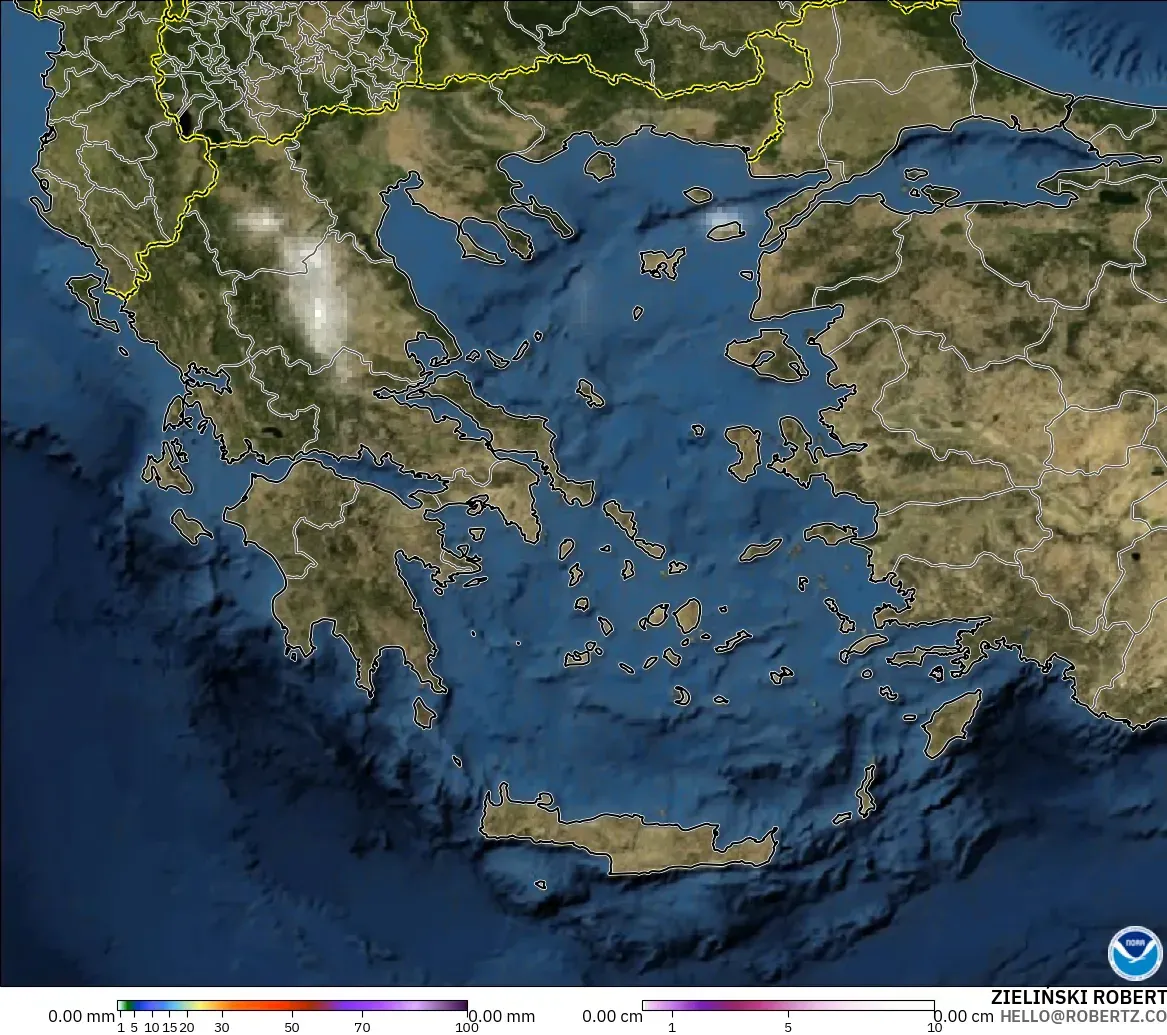 GFS modelo - Grecia, Precipitación, nubes y presión