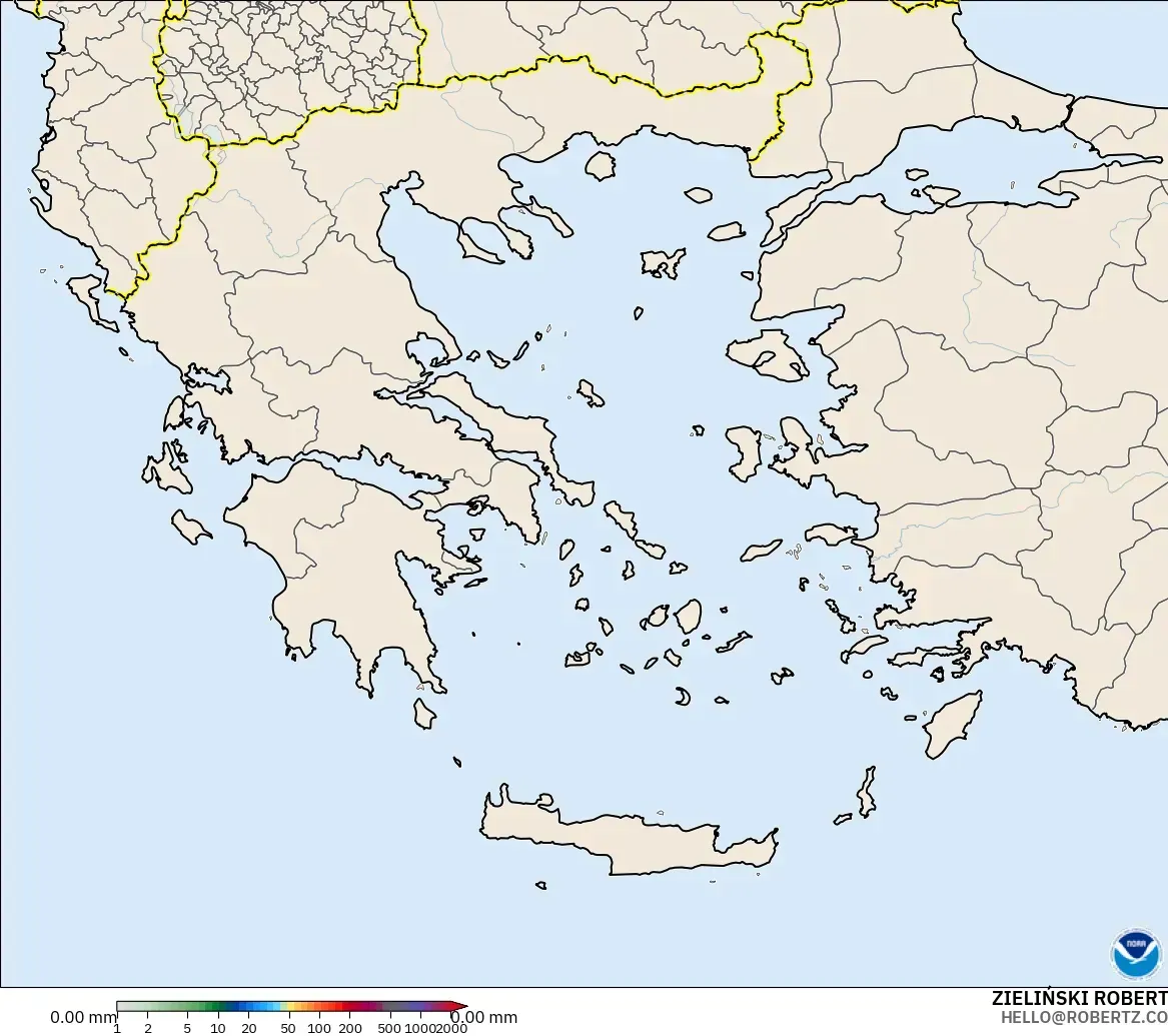 GFS modelo - Grecia, Acumulación de precipitación