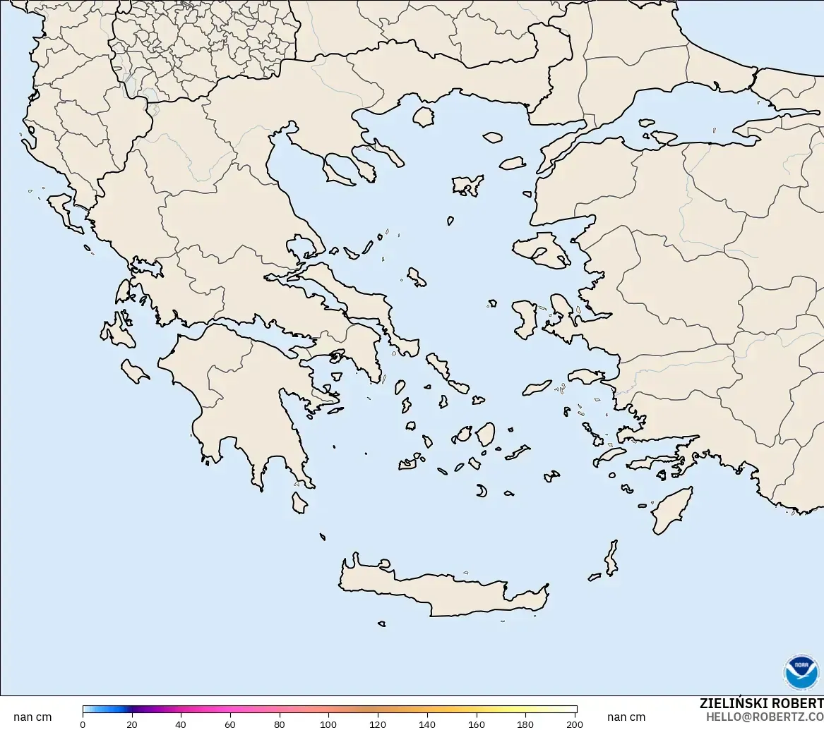 GFS modelo - Grecia, Profundidad de nieve