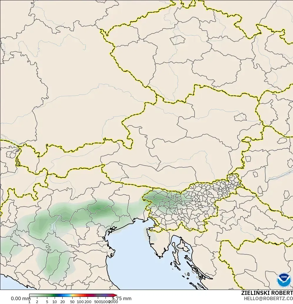 GFS modelo - Austria, Acumulación de precipitación