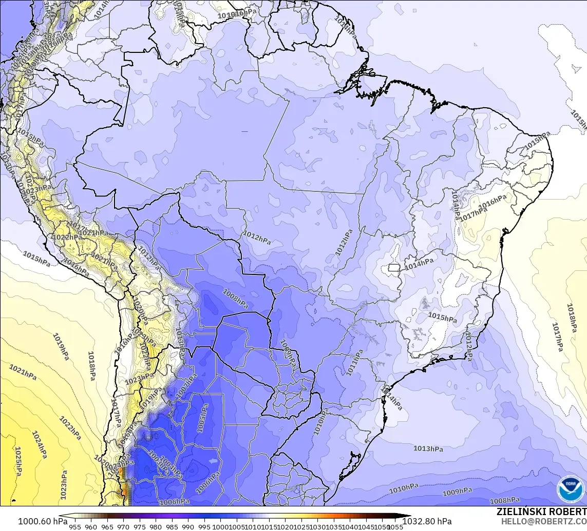 GFS modelo - Brasil, Presión