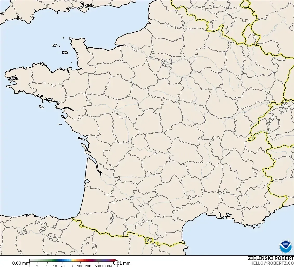 GFS modelo - Francia, Acumulación de precipitación