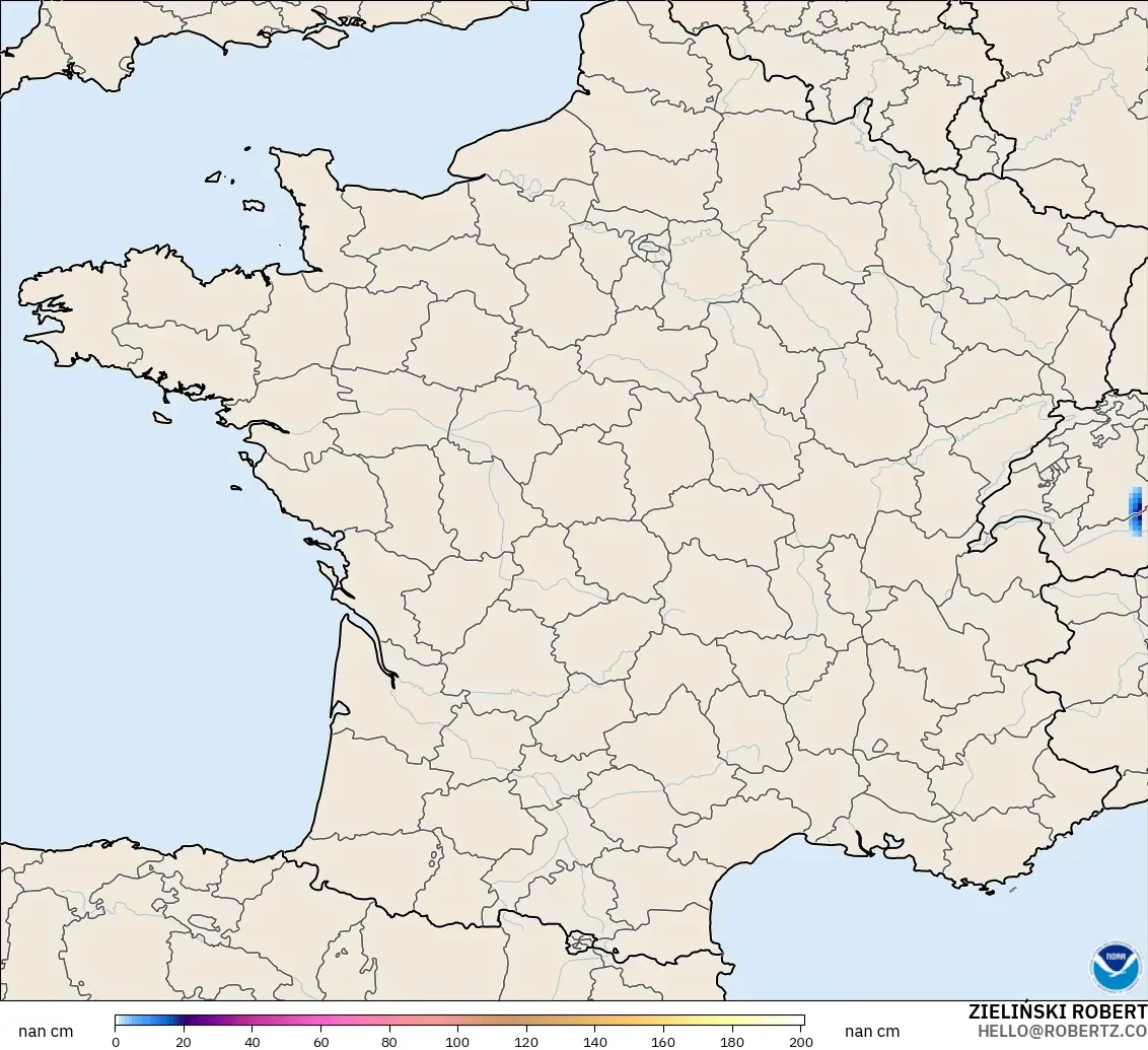 GFS modelo - Francia, Profundidad de nieve