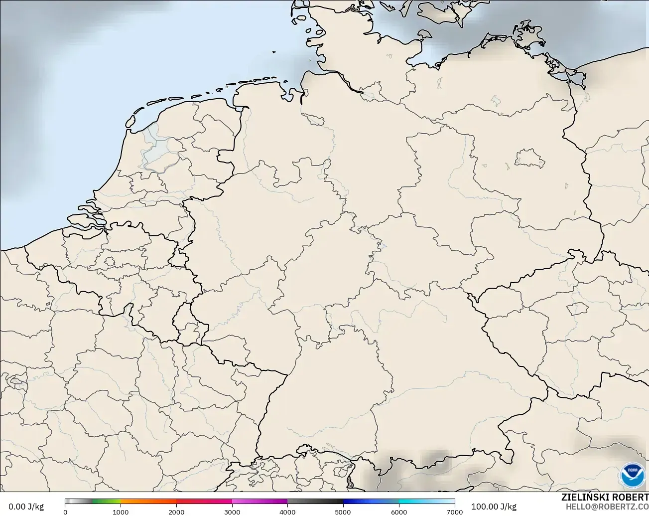 GFS modelo - Alemania, CAPE
