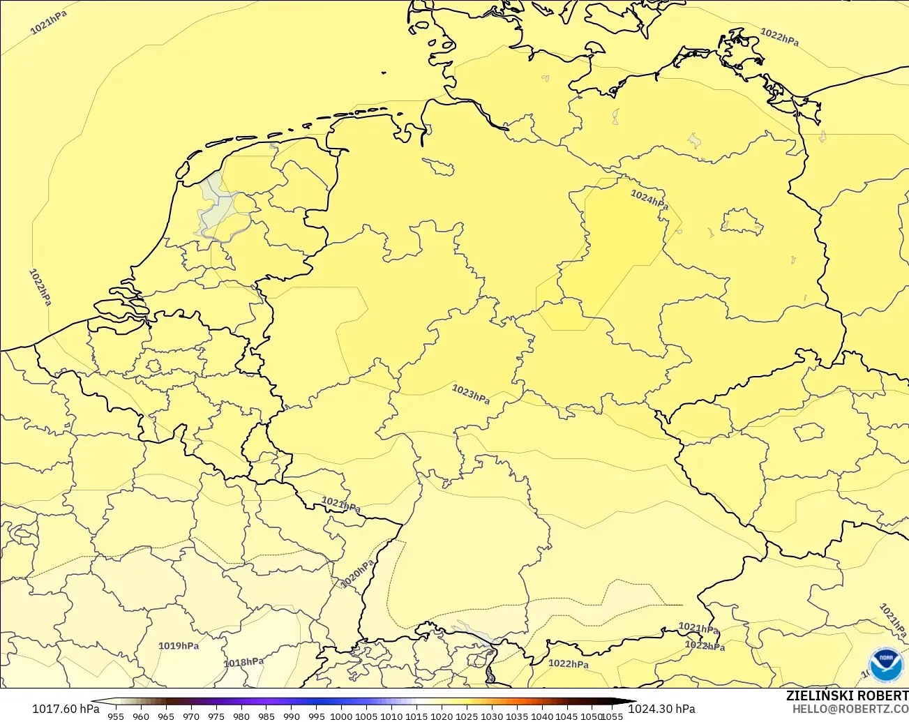 GFS modelo - Alemania, Presión