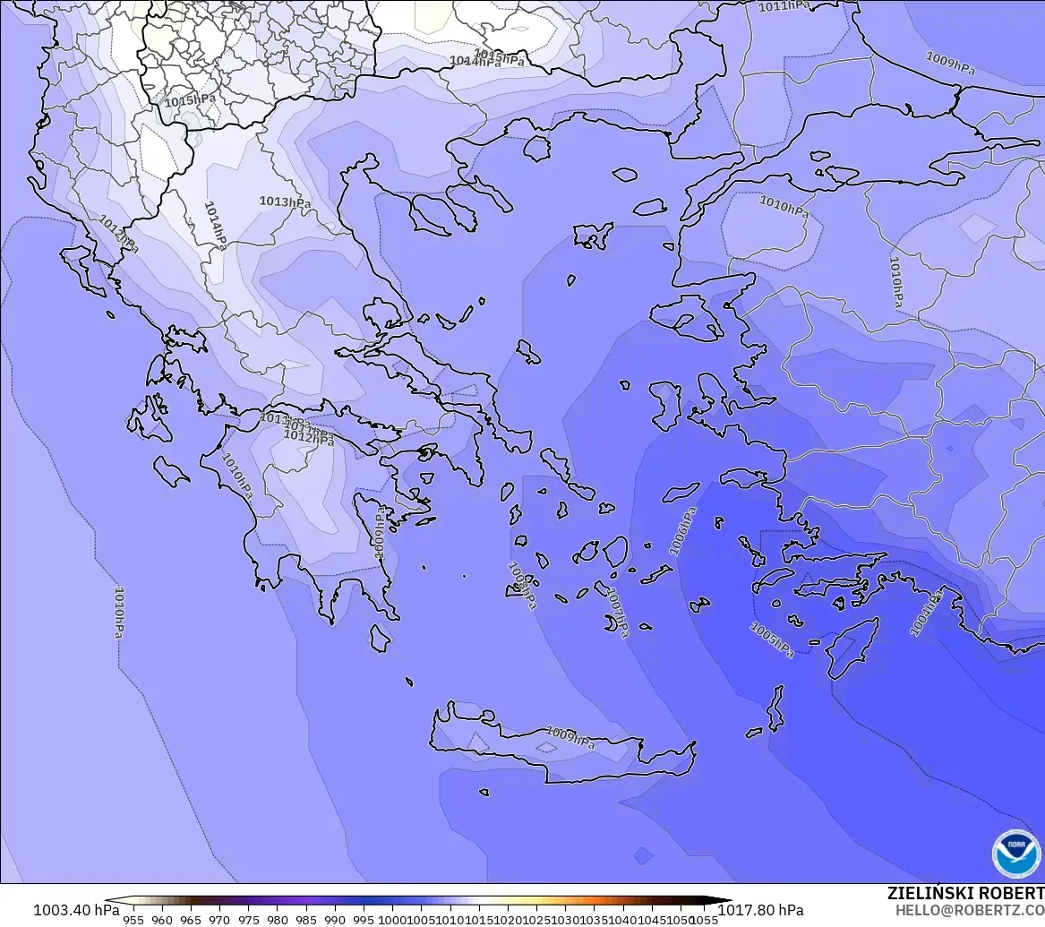GFS modelo - Grecia, Presión
