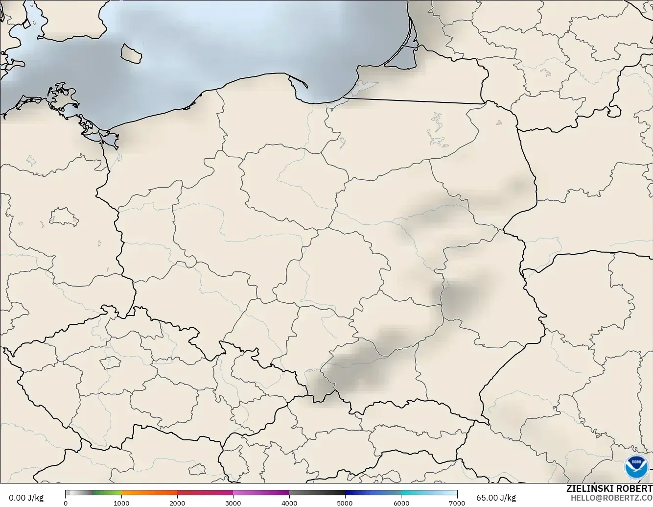 GFS modelo - Polonia, CAPE