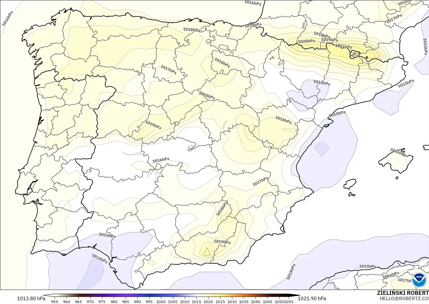 GFS modelo - España, Presión