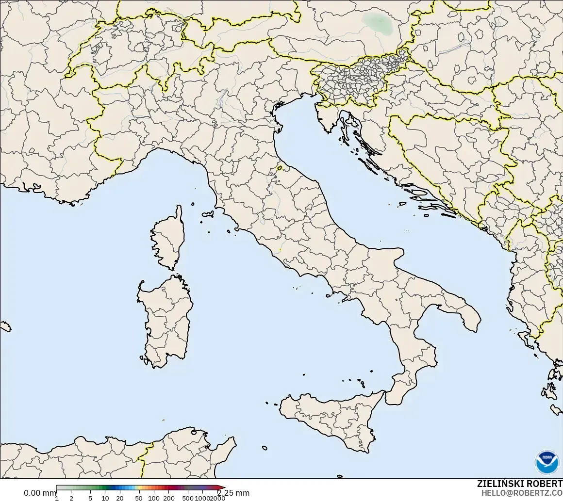 GFS modelo - Italia, Acumulación de precipitación