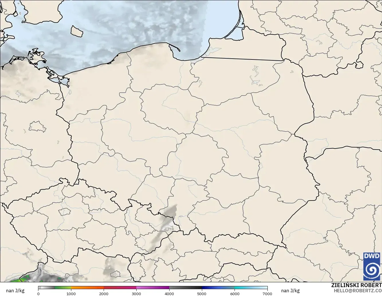 ICON Alemania 2 km modelo - Polonia, CAPE