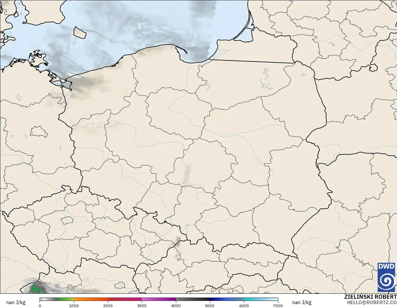 ICON Alemania 2 km modelo - Polonia, CAPE