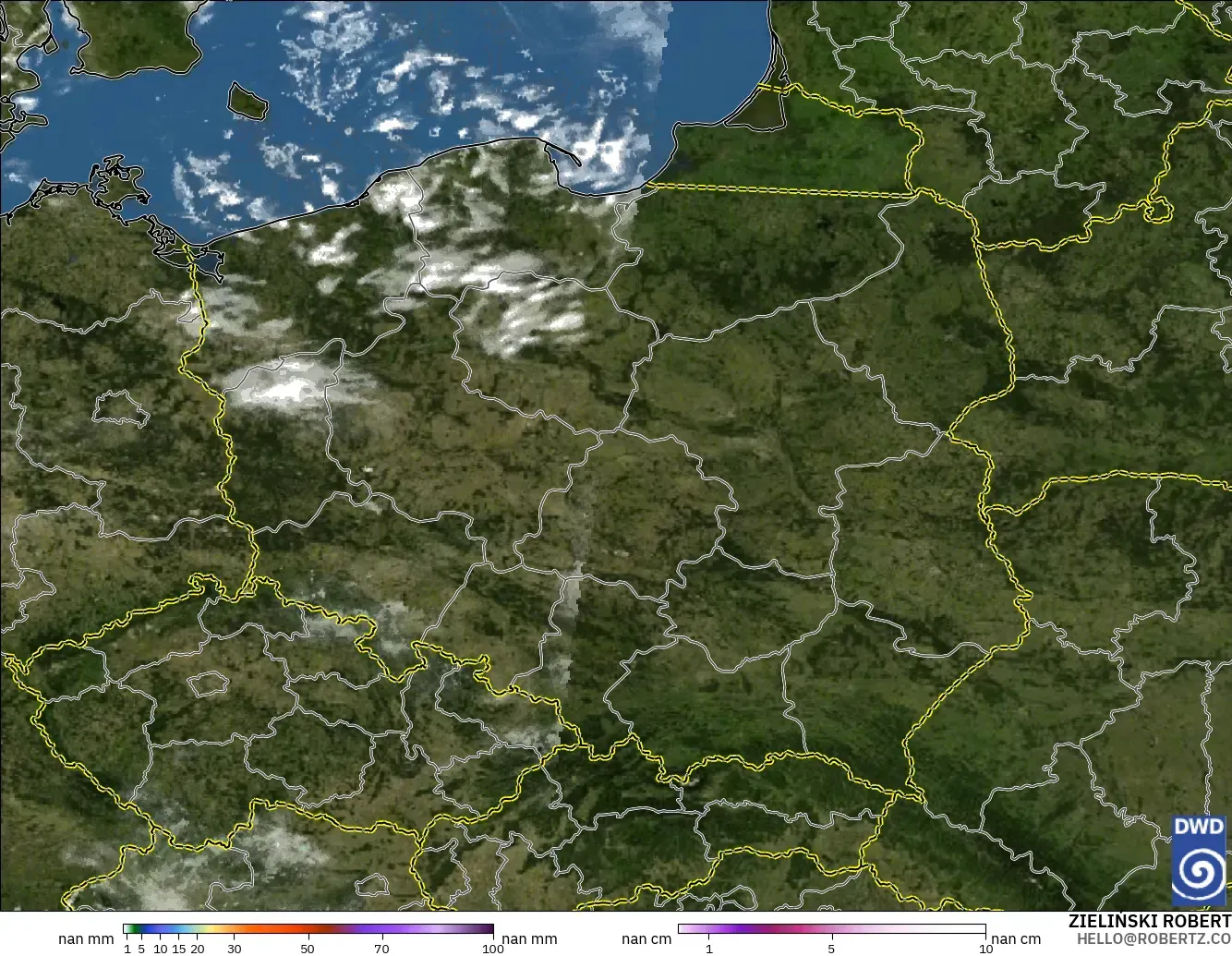 ICON Alemania 2 km modelo - Polonia, Precipitación, nubes y presión