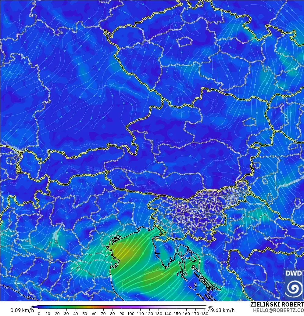 ICON modelo - Austria, Viento a 10 m
