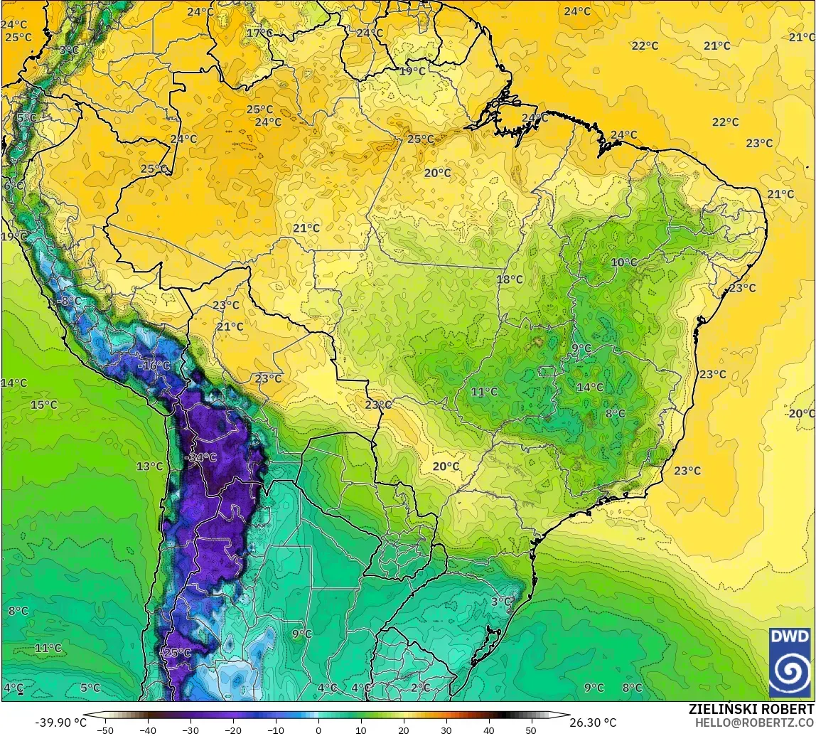 ICON modelo - Brasil, Punto de rocío a 2 m