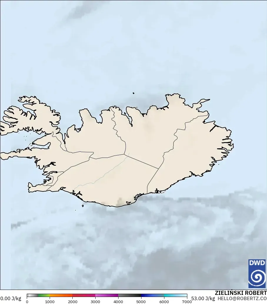ICON modelo - Islandia, CAPE
