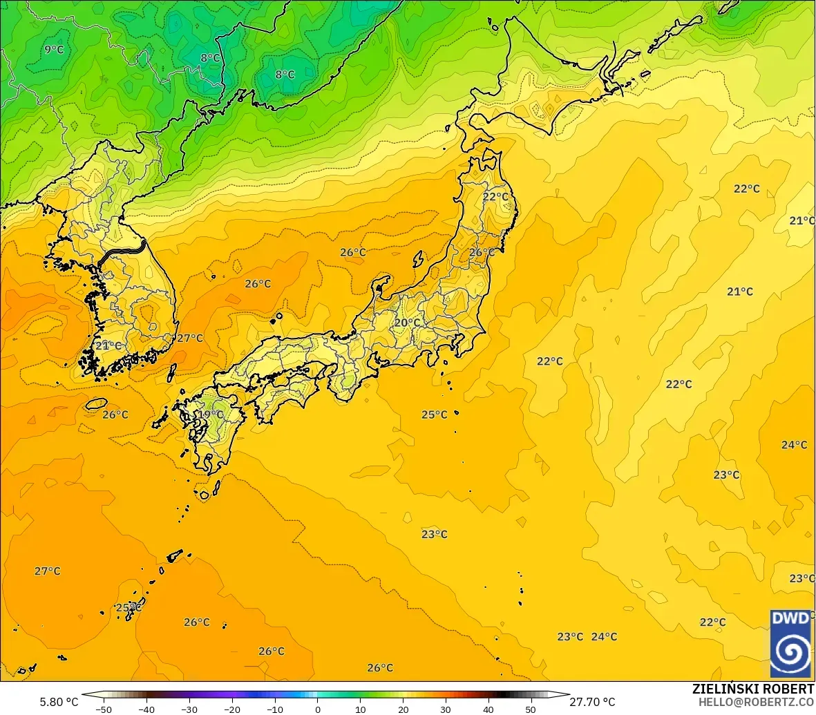 ICON modelo - Japón, Punto de rocío a 2 m