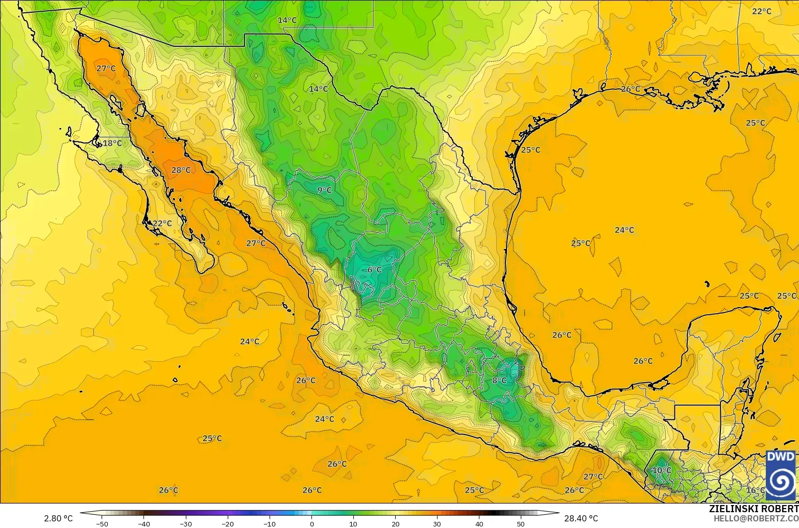 ICON modelo - México, Punto de rocío a 2 m
