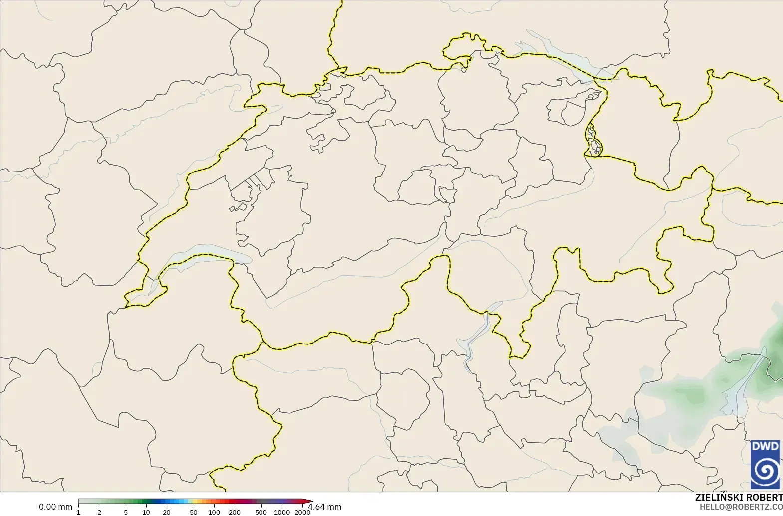 ICON modelo - Suiza, Acumulación de precipitación